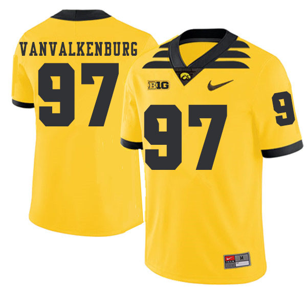 2019 Men #97 Zach VanValkenburg Iowa Hawkeyes College Football Alternate Jerseys Sale-Gold - Click Image to Close
